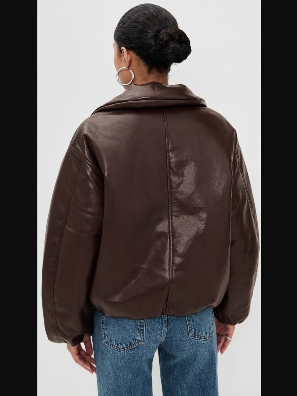 ANINE BING Cyrus Recycled Leather Jacket Size Small - Picture 3 of 6